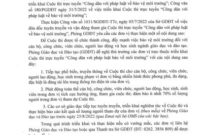 Công văn tuyên truyền, vận động tham gia cuộc thi trực tuyến